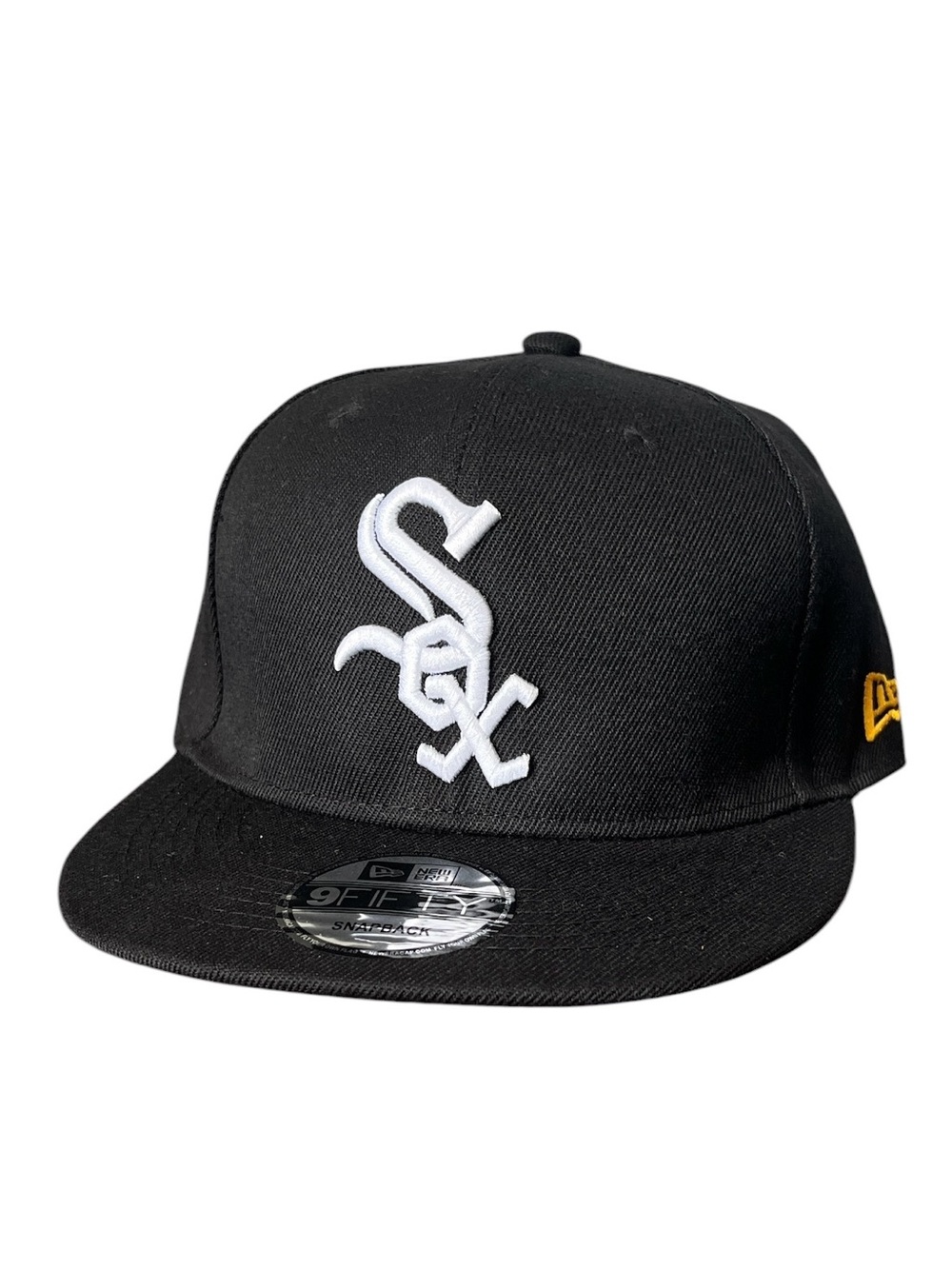 Chicago White Sox New Era 9Fifty SnapBack Adjustable Hat with Flat Bill Black